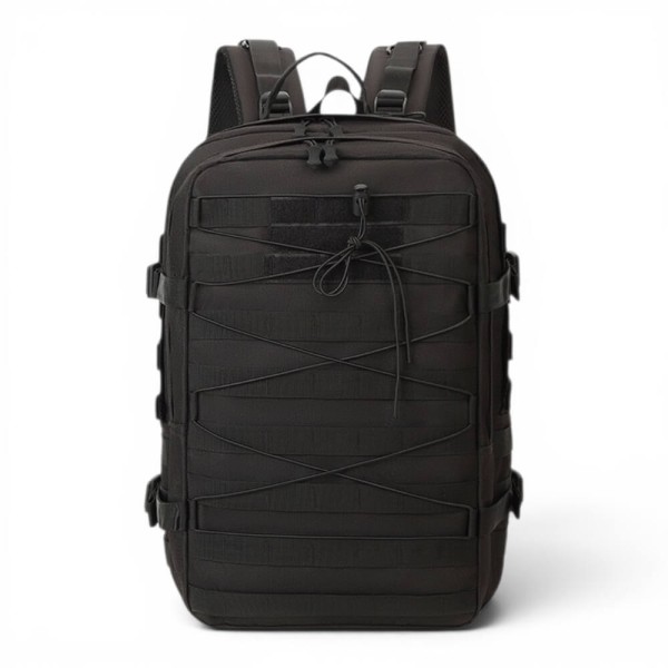 Tactical Σακίδιο Πλάτης Outdoor Πεζοπορίας 45x30x20cm 27lt Ανατομική Πλάτη Ιμάντες Μέσης & Στήθους Μαύρο — PlayBags ZE056