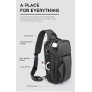 Τσαντάκι Bodybag 36×20.5×10.5cm BANGE 7566. Μαύρο