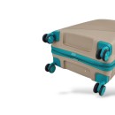 Omaska Μεγαλη Βαλιτσα Ταξιδιού Σκληρές μπεζ με 4 Ρόδες 75cm