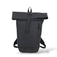 Μικρό Αδιάβροχο Σακίδιο Πλάτης Rolltop 40x10x22cm 10lt Πλαστικοποιημένο Πλαστικό Κλιπ Μαύρο — MCAN M132