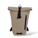 Μικρό Αδιάβροχο Σακίδιο Πλάτης Rolltop 40x10x22cm 10lt Πλαστικοποιημένο Πλαστικό Κλιπ Μπεζ — MCAN M132