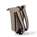 Μικρό Αδιάβροχο Σακίδιο Πλάτης Rolltop 40x10x22cm 10lt Πλαστικοποιημένο Πλαστικό Κλιπ Μπεζ — MCAN M132