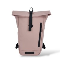 Μικρό Αδιάβροχο Σακίδιο Πλάτης Rolltop 40x10x22cm 10lt Πλαστικοποιημένο Πλαστικό Κλιπ Ροζ — MCAN M132