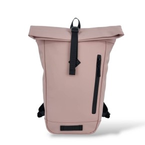 Μικρό Αδιάβροχο Σακίδιο Πλάτης Rolltop 40x10x22cm 10lt Πλαστικοποιημένο Πλαστικό Κλιπ Ροζ — MCAN M132