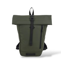 Μικρό Αδιάβροχο Σακίδιο Πλάτης Rolltop 40x10x22cm 10lt Πλαστικοποιημένο Πλαστικό Κλιπ Πράσινο — MCAN M132