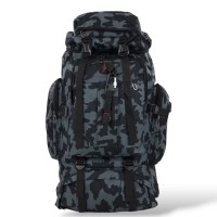 Μεγάλο Ορειβατικό Σακίδιο Πλάτης 72x34x17cm 70lt 1.4kg Αδιάβροχο με USB Μαύρο Camo — Playbags TK1487
