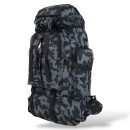 Μεγάλο Ορειβατικό Σακίδιο Πλάτης 72x34x17cm 70lt 1.4kg Αδιάβροχο με USB Μαύρο Camo — Playbags TK1487