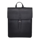 Χειροποίητο Σακίδιο Πλάτης Vachetta Δέρμα 32x12x40cm 15lt Καπάκι Μαγνητικό Κούμπωμα Μαύρο — PlayBags J8102