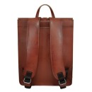Χειροποίητο Σακίδιο Πλάτης Vachetta Δέρμα 32x12x40cm 15lt Καπάκι Μαγνητικό Κούμπωμα Καφέ — PlayBags J8102