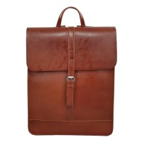 Χειροποίητο Σακίδιο Πλάτης Vachetta Δέρμα 32x12x40cm 15lt Καπάκι Μαγνητικό Κούμπωμα Καφέ — PlayBags J8102