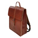 Χειροποίητο Σακίδιο Πλάτης Vachetta Δέρμα 32x12x40cm 15lt Καπάκι Μαγνητικό Κούμπωμα Καφέ — PlayBags J8102