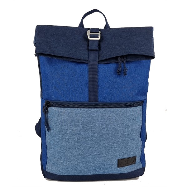 Σακίδιο Πλάτης Laptop 15.6″ Rolltop RCM 22010. Μπλε 14lt