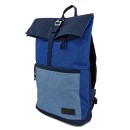 Σακίδιο Πλάτης Laptop 15.6″ Rolltop RCM 22010. Μπλε 14lt
