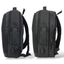 Επαγγελματικό Σακίδιο Πλάτης 44x32x15cm +5cm Επέκταση 28lt Αδιάβροχο Oxford USB Laptop 15,6″ Μαύρο — PlayBags PS2214