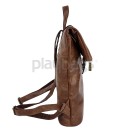 Unisex Σακίδιο Πλάτης Συνθετικό Δέρμα 36x6x45cm 10lt Εμπρός & Πίσω Τσέπη Εσωτερική Φόδρα Καφέ — PlayBags PB-878