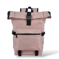 Αδιάβροχο Σακίδιο Πλάτης Rolltop 30x16x44cm 21lt Πλαστικοποιημένο Μαγνητικό & Πόρπη Laptop 15,6″ Ροζ — MCAN M-93